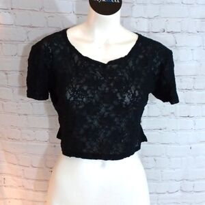 Remix Woman's Lace Half Black  Sexy‎ Top L